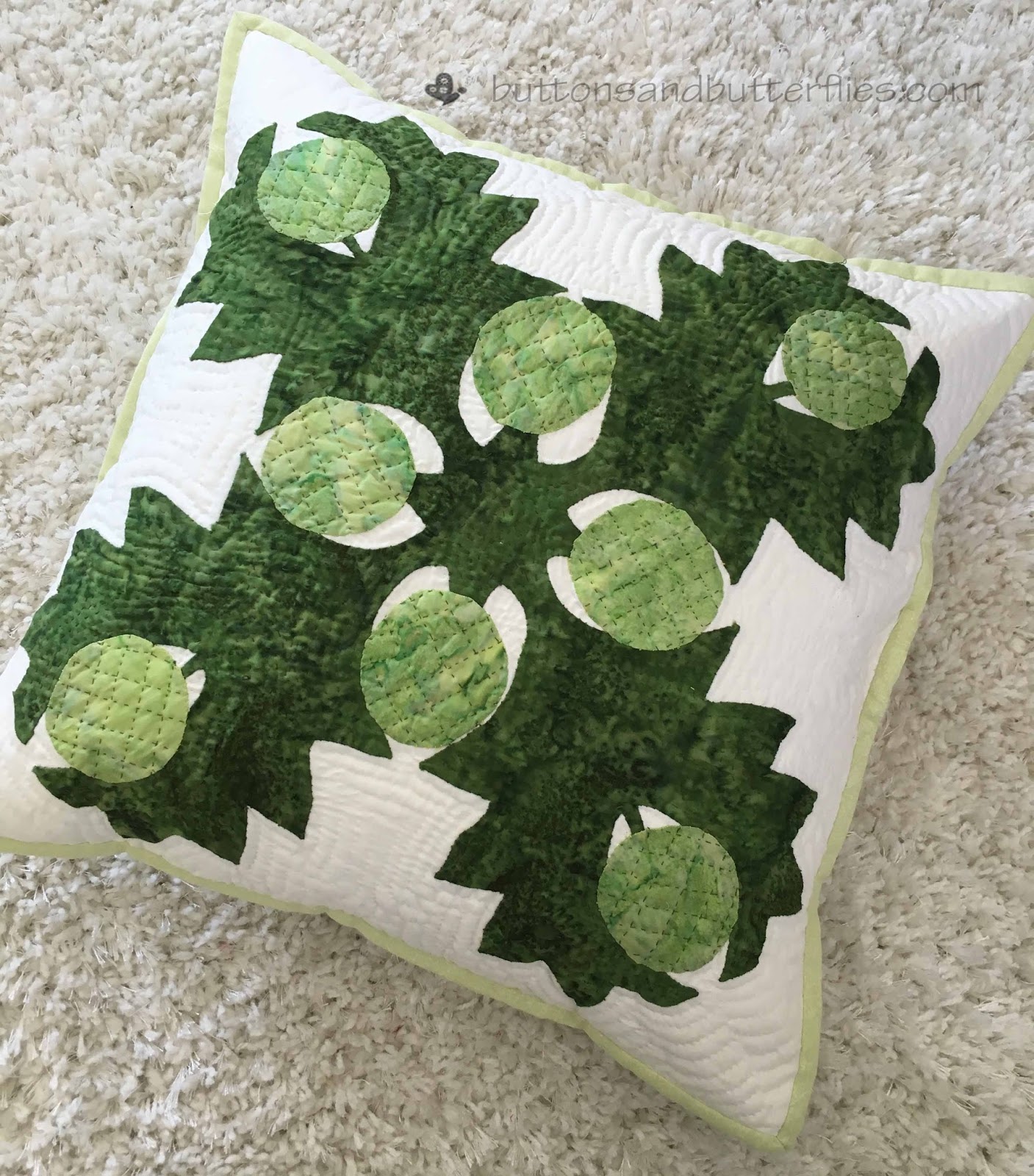 Buttons And Butterflies Hawaiian Quilt Pillow Cover