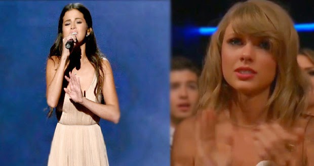 Watch Taylor Swift Sheds Tears during Selena Gomez's AMA Performance