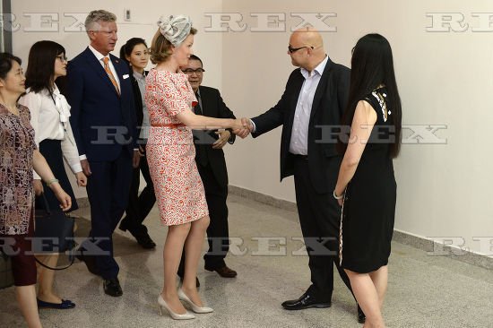 Queen Mathilde of Belgium visit of Daybreak, Chinese and European Contemporary Young Artists Joint Exhibition at Hubei Museum of Art in Wuhan 