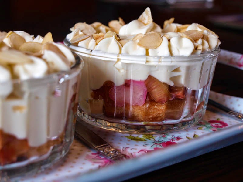 Farmersgirl Kitchen Rhubarb and Ginger Trifles