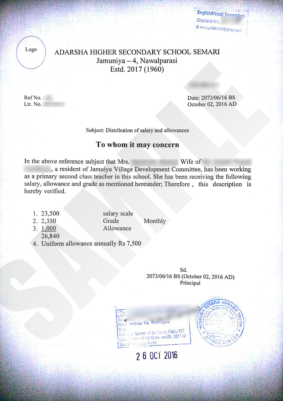 Format Of Salary Certificate Scribd India