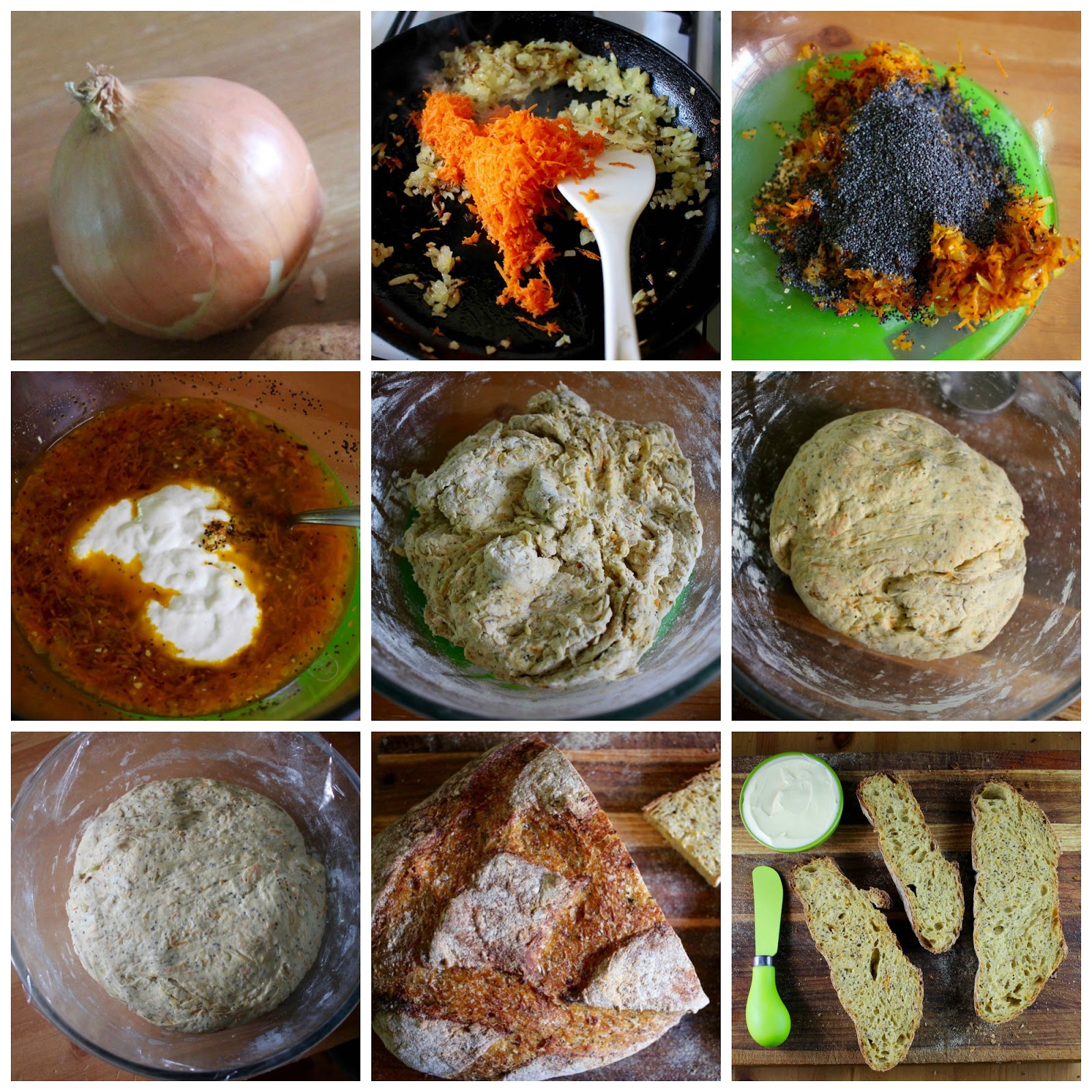 Green Gourmet Giraffe Carrot, onion and poppyseed bread