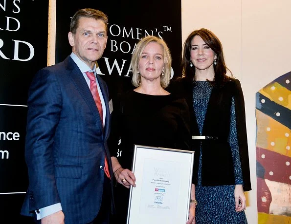 Women's Board Award 2017. Crown Princess Mary wore LK Bennett Bryony Evergreen Silk Dress