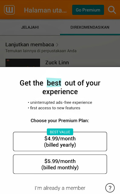 Wattpad Versi Premium, Alternatif Buat Kamu Yang Ingin 