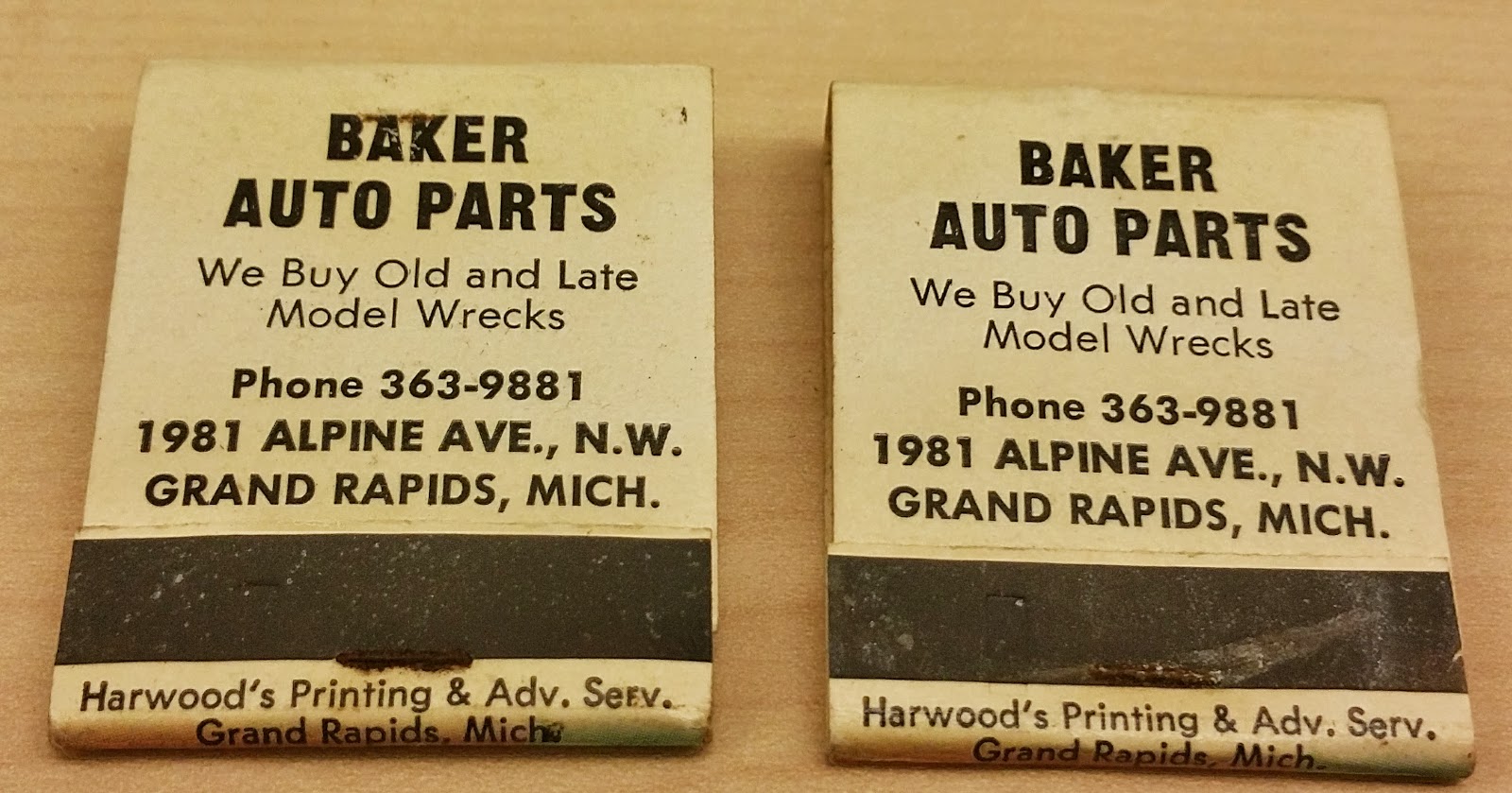 History and Culture by Bicycle Private Collection Matchbook, Baker