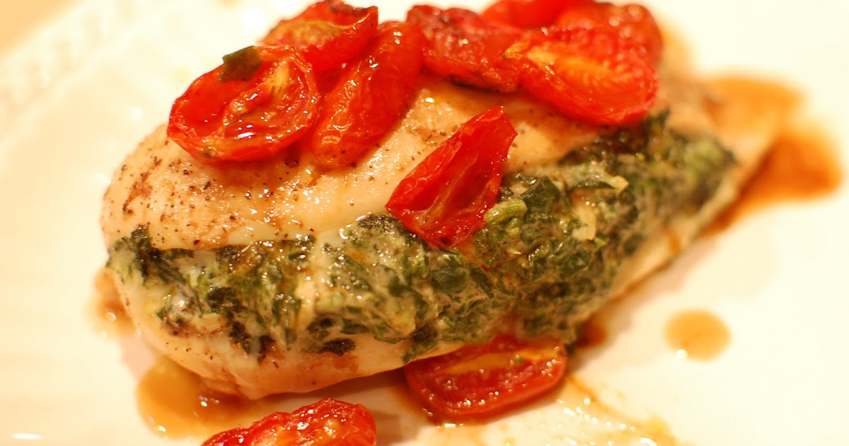 Reckless Abandon: Spinach Stuffed Chicken with Blistered Tomatoes