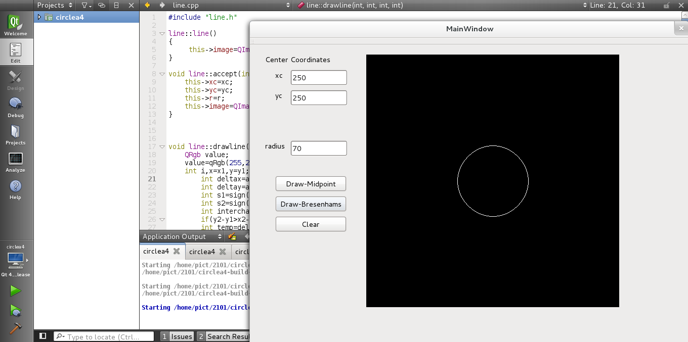 Programing Wonders Circle Drawing in C++