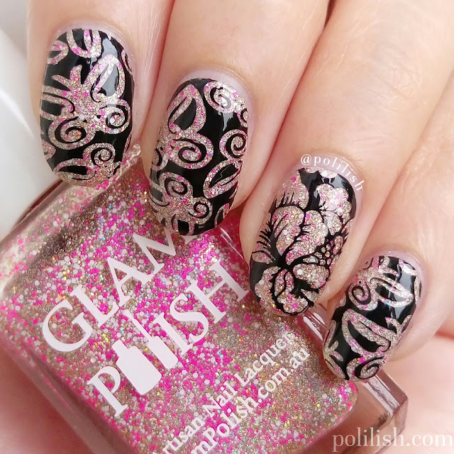 Butterfly nails with Glam Polish 'Lanikai Dreaming' | polilish