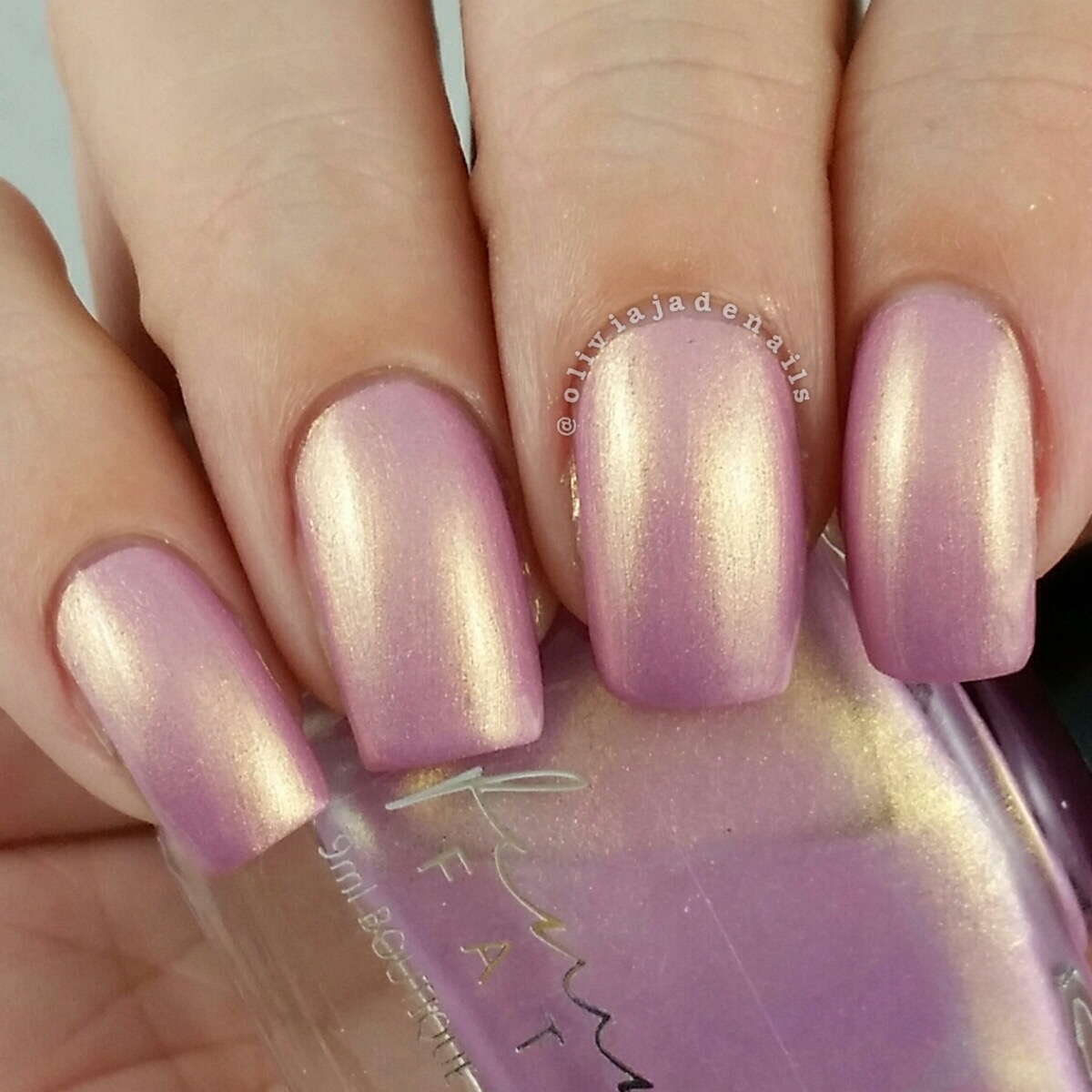 Femme Fatale Cosmetics Rapunzel swatched by Olivia Jade Nails