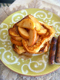 Apple Cinnamon French Toast:  Basic French toast is elevated a notch or two when topped with tender juicy apples and drizzled with a cinnamon syrup! - Slice of Southern