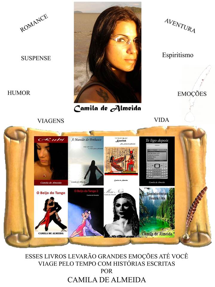 Contato para adquirir livros da escritora Camila de Almeida