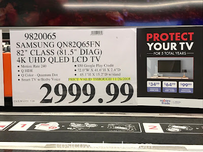 Deal for the Samsung QN82Q65FN 82-inch QLED TV at Costco