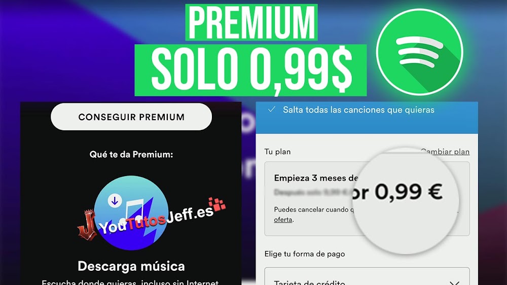 Spotify Premium durante 3 MESES POR 0,99$!