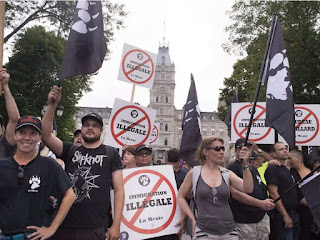 Supporters of La Meute in Quebec City