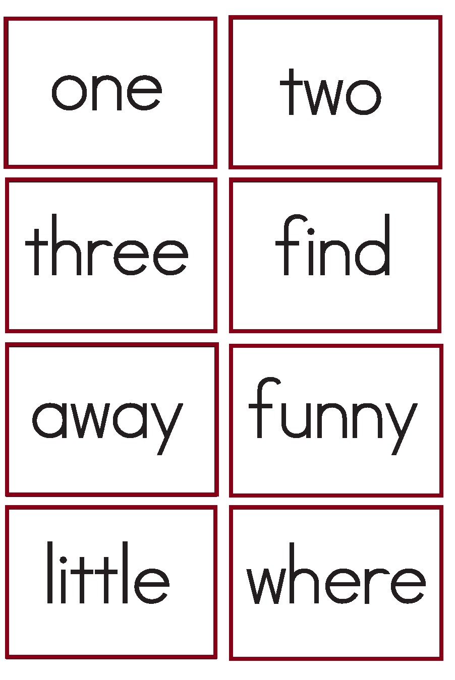 Free Printable Sight Word Cards For Kindergarten
