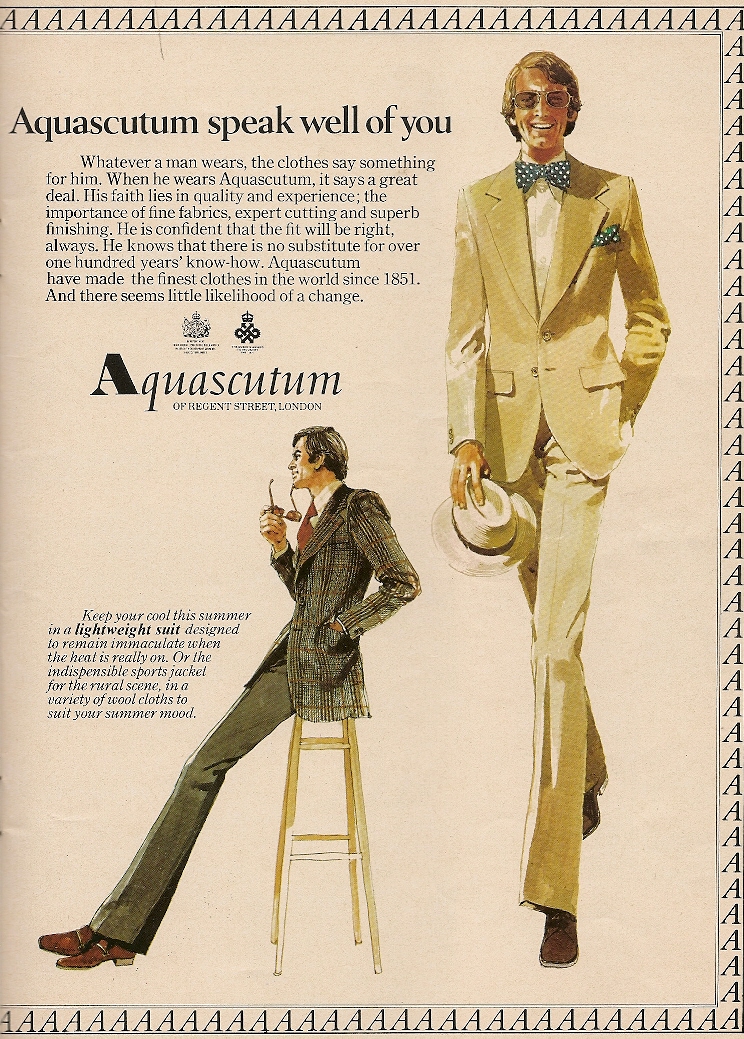 What We Wore Then Menswear ads from "Punch", 1974