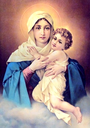 Virgen María Imagen de la Virgen María con el niño Jesús