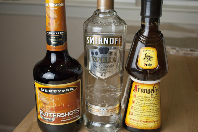 slippery panties cocktail, vanilla vodka, butterscotch schnapps, hazelnut liqueur, frangelico