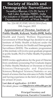 Applications are invited for Director post in Institute of Public Health Kalyani