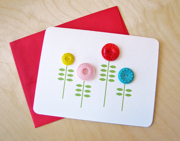 Diy button flower card