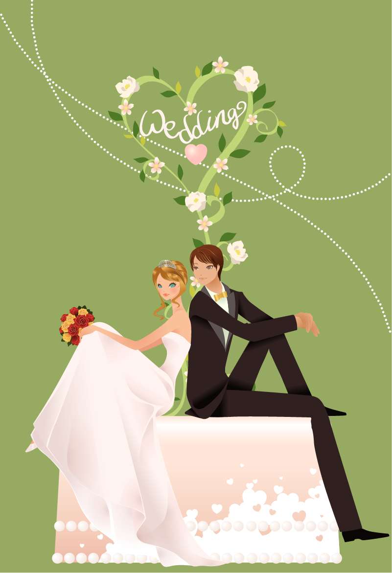 結婚式のイラスト Wedding Vector Graphic ai eps イラストレーター