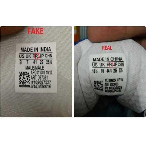 tem giày Adidas real và fake