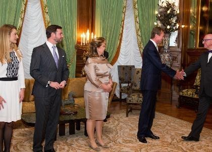 Grand Duke Henri, Grand Duchess Maria Teresa, Grand Duke Guillaume and Hereditary Grand Duchess Stéphanie hosted a New Year reception