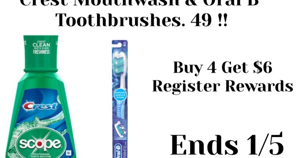 .49 Crest Mouthwash & Oral B Toothbrushes At Walgreen's!!
