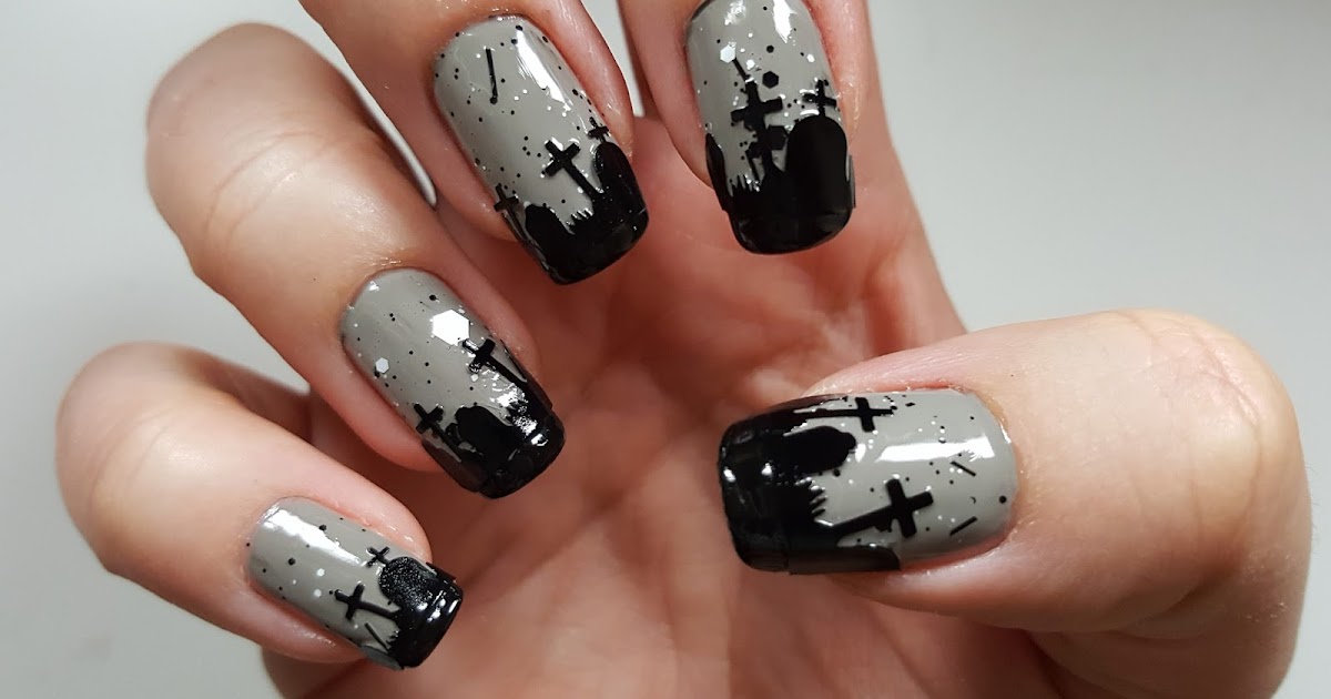 8. "Halloween Nail Art: Spooky Graveyard Nails" - wide 8