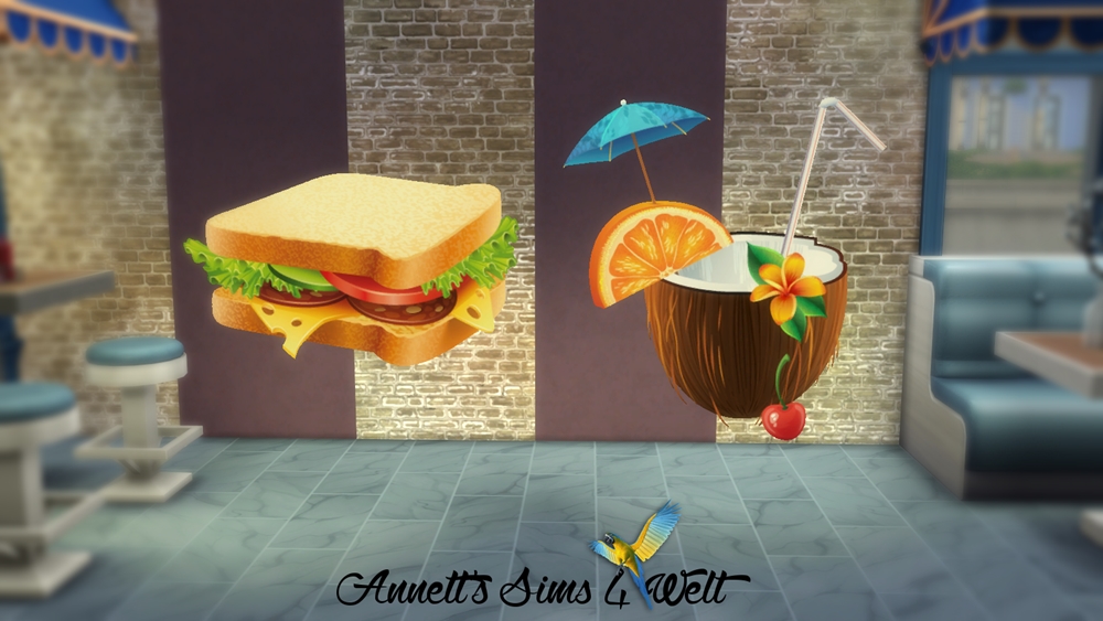 Sims 4 CC's The Best Wall Deco Food and Drink by
