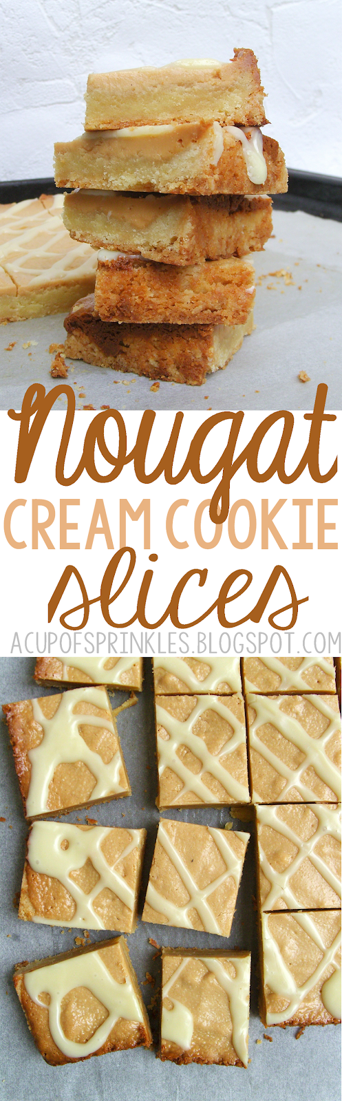 Nougat Cream Cookie Slices nougat cookie bars squares