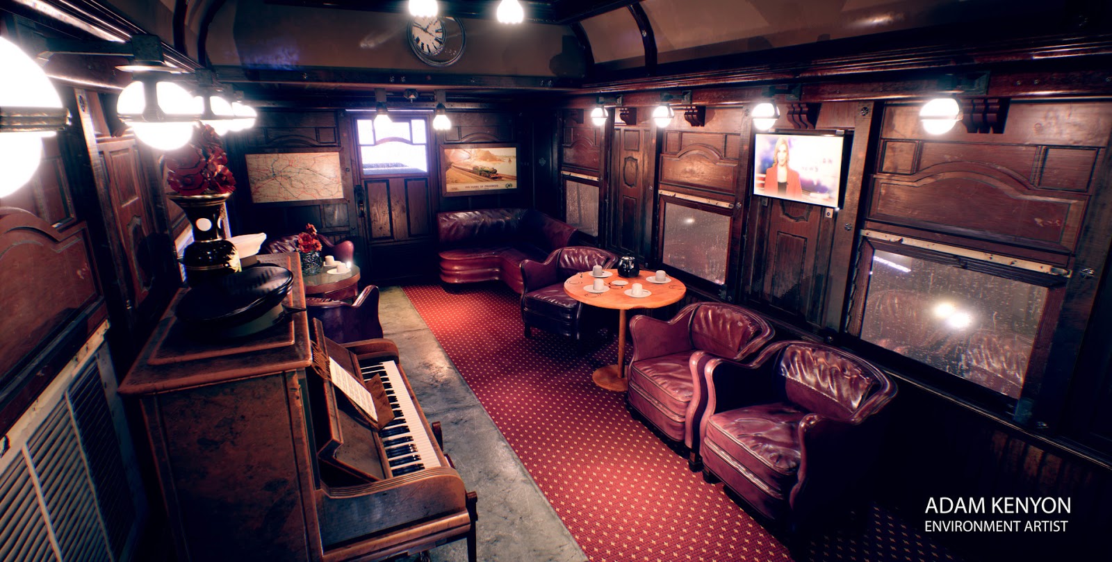 Great Western train interior environment UE4 by Adam Kenyon | Computer