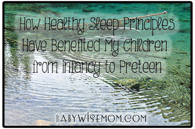 Text: How Healthy Sleep Principles Have Benefited My Children from Infancy to Preteen Picture: pond with ripples