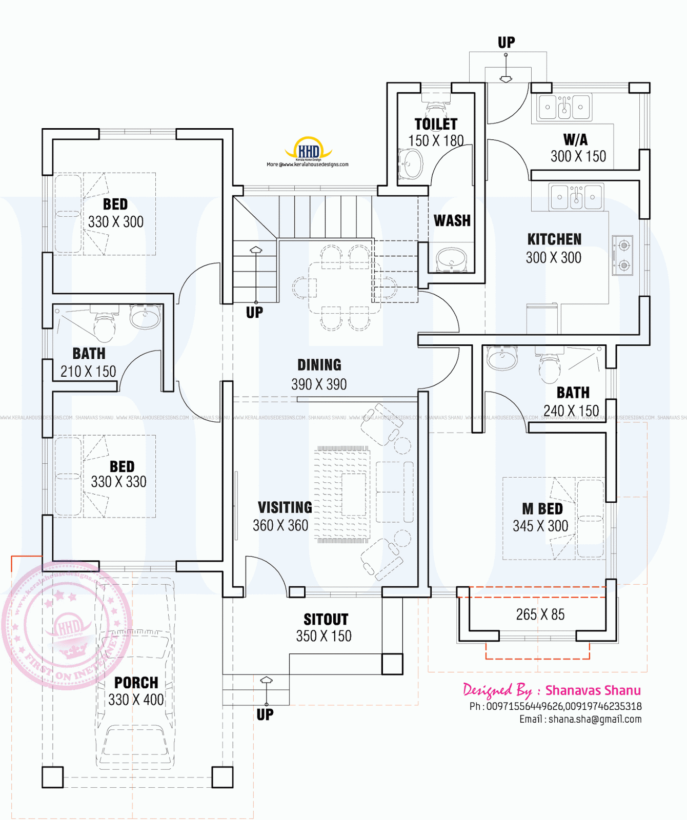 Small single floor house with floor plan - Kerala home design and floor