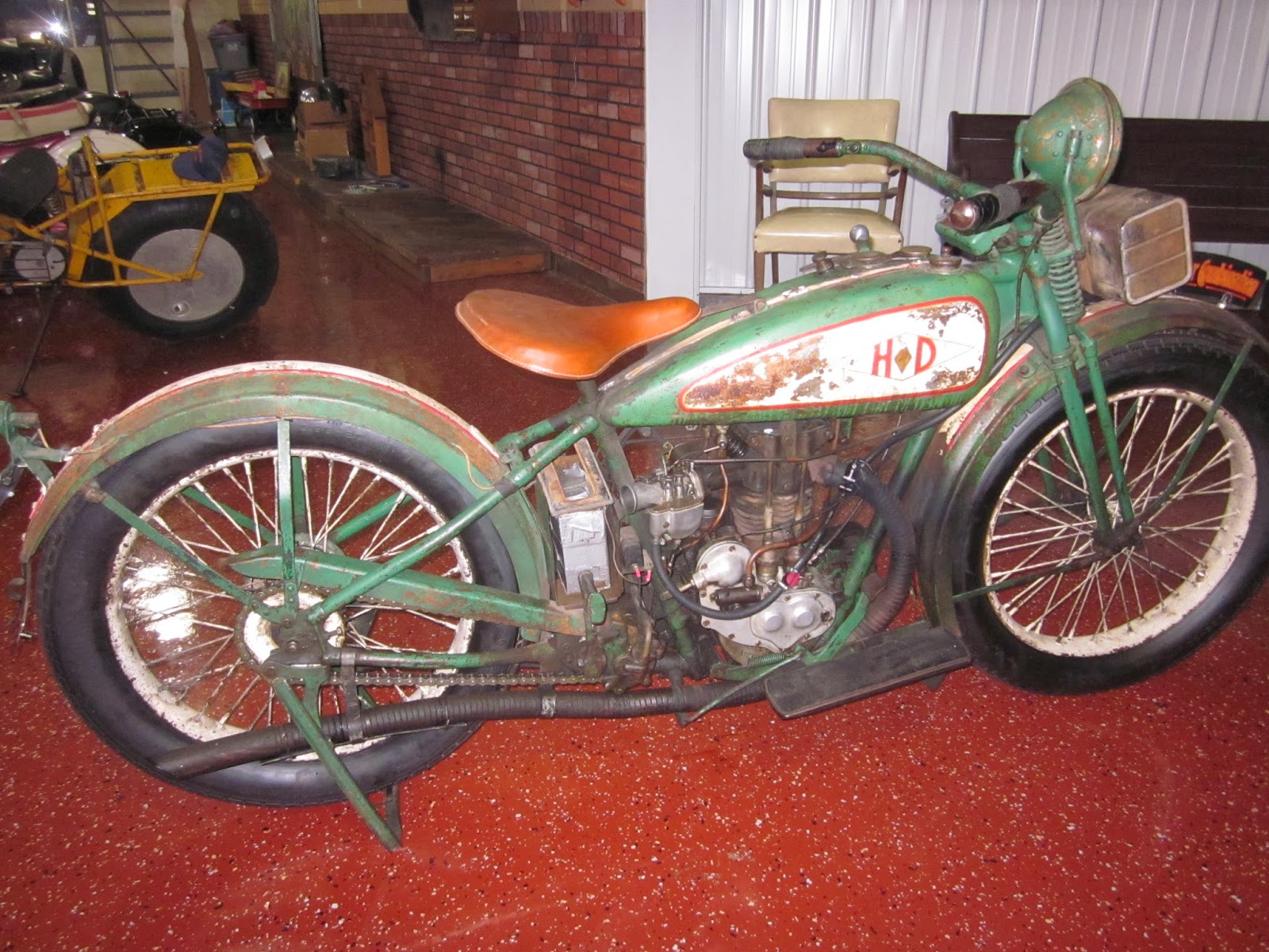 OldMotoDude Early Harley Davidson Single on display at the World of