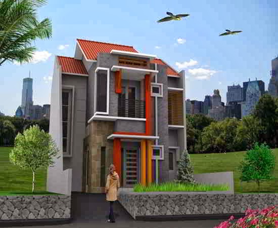 Contoh Desain Teras  Rumah  Minimalis 2 Lantai Nuansa Alami 