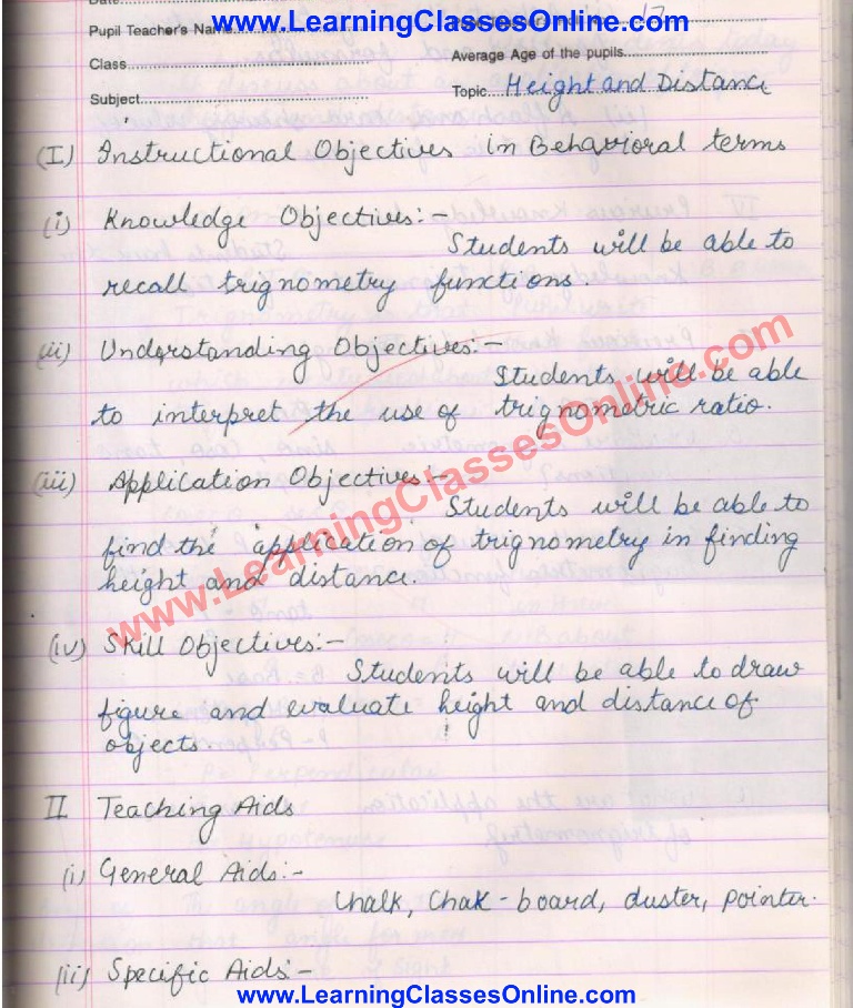 Lesson Plan for Maths Class 10 CBSE PDF