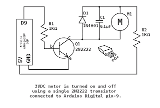 electronic hobby circuits: Connect Arduino with a motor using a transistor