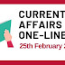 Current Affairs One-Liner: 25th February 2020