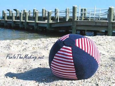 old sweater beach ball pillow