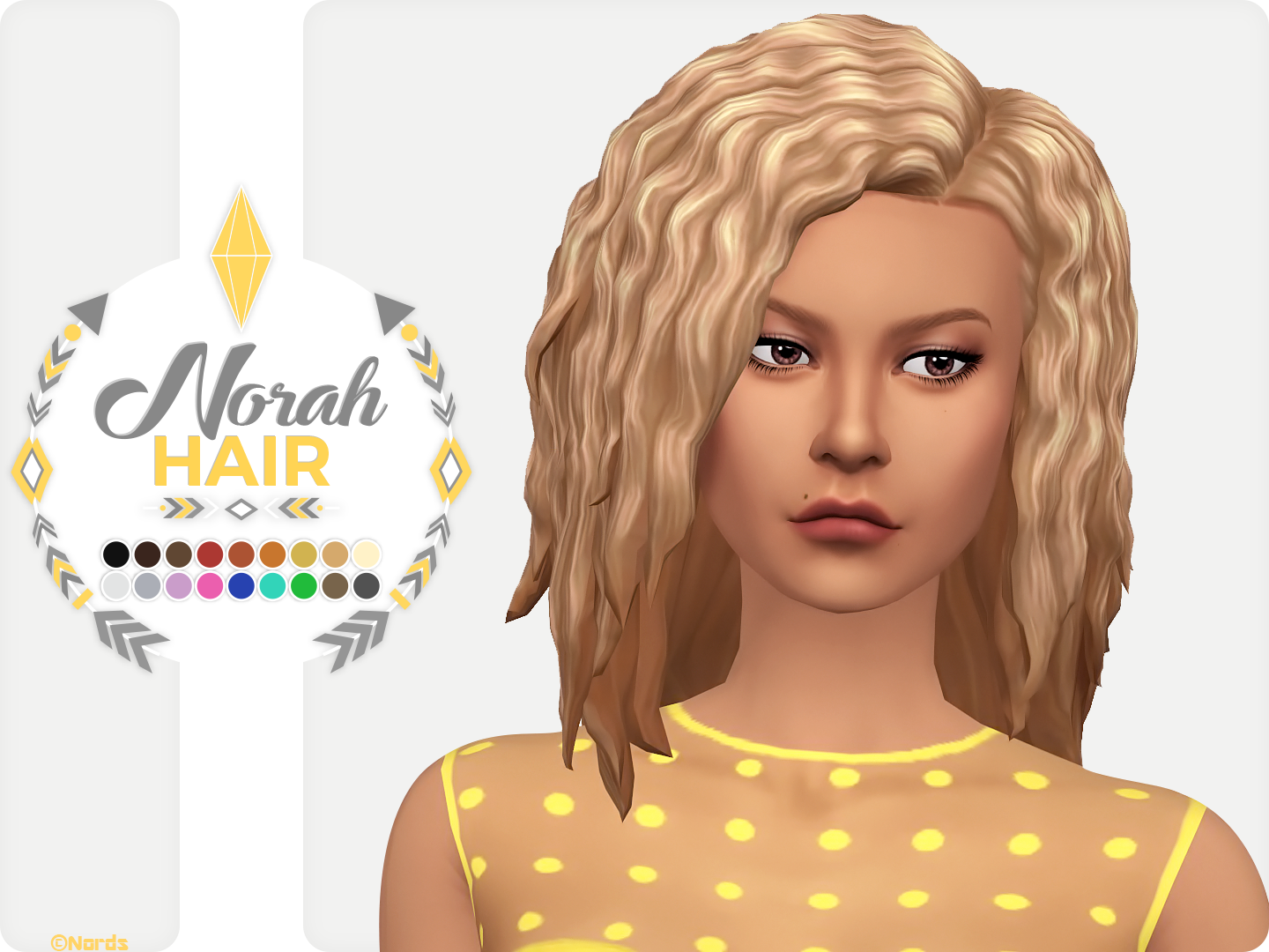 Norah Sims 4 CC Hair