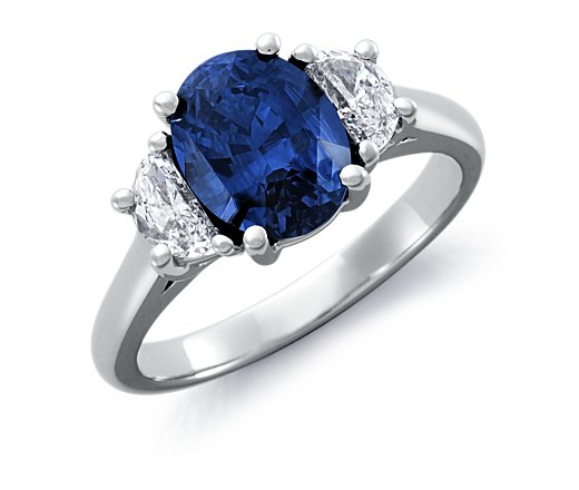 9 Blue Diamond Ring