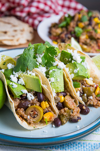 Black Bean, Corn and Quinoa Picadillo Tacos Recipe on Closet Cooking
