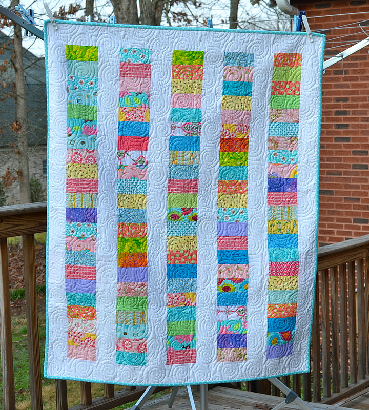 Around the Blocks Baby coin quilt