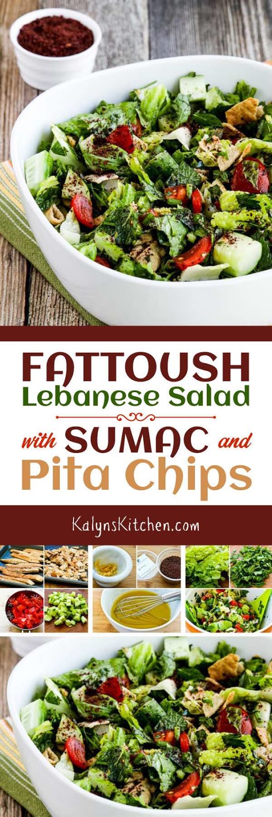 Fattoush Lebanese Salad with Sumac and Pita Chips Kalyn's Kitchen