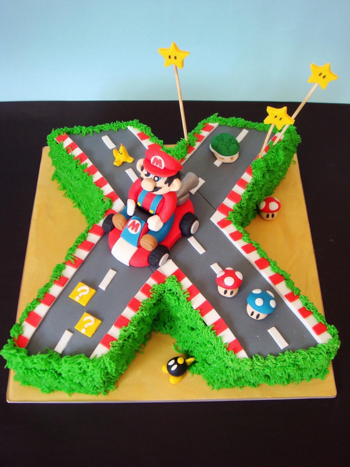 butter hearts sugar Mario Kart Birthday Cake