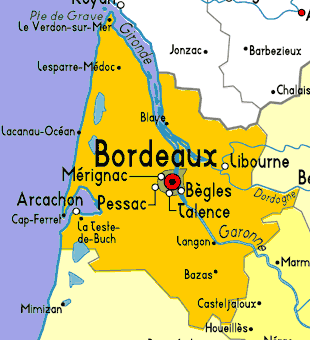 france: Map of Bordeaux City Pictures
