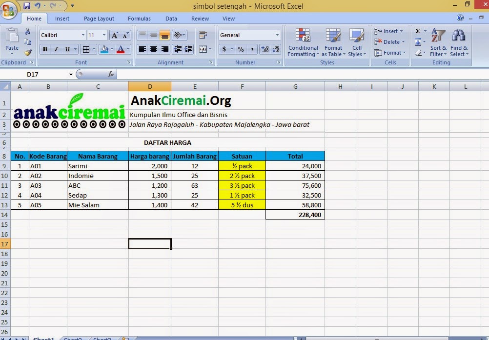 Cara Super Cepat Membuat Simbol Angka Setengah Di Microsoft Excel Kalam Azhar