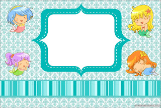 Sirenitas Bebés: Inivtaciones para Imprimir Gratis. Sirenitas Bebés: Invitaciones para Imprimir Gratis.