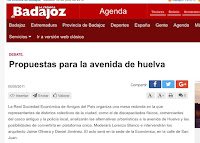 Mesa redonda sobre la Avenida de Huelva convocada por la RSEEAP Avenida de Huelva Plataforma única Badajoz